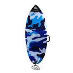 Tidal Wake TAG-IT Pointed Nose Surf & Wake Board Sock Bag with Built-in Carrying Handle & Name TAG, Personalize - Small 52-53", Tag Your Bag (Blue Camouflage Design)
