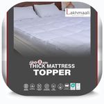 Lakhmaali Hotel Quality, 8 cm Super Soft Mattress Topper Double Bed – Hypoallergenic Virgin Hollow Fiber Filling Double Mattress Topper 4 Elasticized Straps, Use at Home, Hotels and Luxury Trips