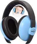 Iwinna Baby Ear Defenders 0-24 Months | Noise Cancelling Headphones for Airplane Travel, Noise Reduction Earmuffs with Soft Headband, Hearing Protection & Sleep Comfort for Sensitive Ears (Blue)