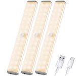 Under Cupboard lights,LED Motion Sensor Light Indoor Closet Wireless Undercounter Lights Kitchen Cabinet Lighting Rechargeable Battery Powered Bedroom Night Homelife Stick On for Shelf Stair lamps