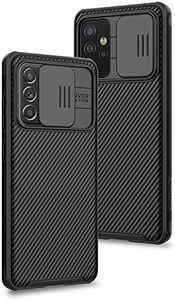 XTCASE Funda para Samsung Galaxy A52s 5G / A52 5G/4G, Protección de la cámara Carcasa Cubierta de cámara Deslizante Ultra Delgado Rígida PC Anti-Choque Anti-arañazos Proteger Caso, Negro