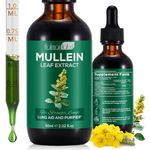 Mullein Drops for Lungs, Mullein Leaf Extract Supplement, Natural Mullein Herbal Supplements, Mullein Leaf Extract for Lung Cleanse and Respiratory Support - 2.02 fl oz