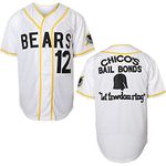 MESOSPERO 3 Kelly Leak Jersey Bad News Bears 12 Tanner Boyle 1976 Chico's Bail Bonds Men Movie Baseball Jersey White S-3XL (12 White, Medium)