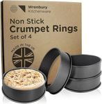 Wrenbury Crumpet Rings Non Stick Set of 4 - Large Cooking Rings 9cm - Tart Rings for Baking English Muffins Frying Eggs - Pancake Moulds – Easy to Clean Carbon Steel - Made in England and Gift Boxed