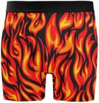 JHKKU Men's Underwear Stretch Soft Fly Front Boxer Briefs Comfort Breathable, Fire, Medium