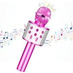 Karaoke Wireless Microphone for Kids Adults, Toy Karaoke Mic Bluetooth Microphone Popular Singing Wireless Microphone with Handheld Speaker, Home KTV Support Android & iOS Devices for Party Singing