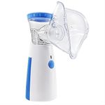 ACCUTRUST Portable Mesh Nebulizer, Silent Operation 33dB, USB Rechargeable, Medical Grade, White and Blue