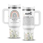 Aunt Gifts from Niece Nephew, 40oz Aunt Tumbler Cup, Gifts for Auntie Birthday Christmas Mug, Cool Gifts for Aunt, Aunt Stainless Steel Coffee Mug with Handle