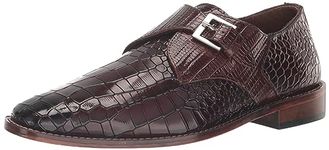 STACY ADAMS Men's Rapino Plain Toe Monk Strap Loafer, Cognac, 7.5 UK