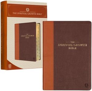 The Spiritual Growth Bible, Study Bible, NLT - New Living Translation Holy Bible, Faux Leather, Chocolate Brown/Ginger