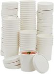 Juvale 12 oz To Go Soup Containers with Lids, Disposable Paper Bowls (50 Pack, White)