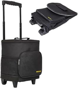 dbest products Ultra Compact Cooler Smart Cart, Black Insulated Collapsible Rolling Tailgate BBQ Beach Summer