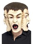 Smiffys 3 Face Mask, Nude Overhead, Latex, Halloween Fancy Dress Accessory, Demon Dress Up Masks