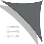 Teynewer Sun Shade Sail Triangle 2x2x2m Waterproof Shade Sail for Outdoor Garden Patio Party 98% UV Block Sunscreen Awning Canopy Sunsail with Free Rope, Dark Grey