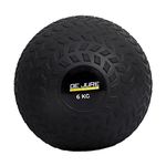 DE JURE FITNESS Slam Ball 6KG – Heavy Duty Workout for Crossfit, Strength Training, HIIT, Functional Fitness – No Bounce, Textured Grip, Rubber Weighted Exercise Ball