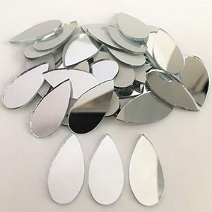 NUORUI 150pcs 1" x 1/2" Teardorp Shape Craft Mirrors Small Mosaic Mirror Tiles for Craft Projects
