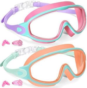 Blumi Baby Goggles, Blumi Baby Splashyeyes Goggles, Babys Swim Goggle, Hd Lenses Anti-Fog Uv No Leak Swim Goggle with Nose Clip and Ear Plug, Waterproof And Anti-Fog (2pcs A)