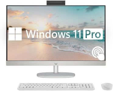 HP 27" FHD Touchscreen All-in-One Desktop Computer, Quad-Cores Ryzen 5 7520U Processor, 16GB RAM 1TB SSD, Windows 11 Pro with Microsoft Office Included, WiFi6, Wireless Keyboard & Mouse, White