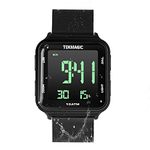 10 ATM Digital Swim Watch Scuba Dive Watch with with Stainless Steel Strap, Chronograph, Timer Countdown, Alarm, Calendar, Stopwatch, and Dual Time Zone Display Functions