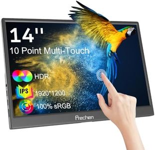 Portable Monitor Touchscreen, HDR, 400cd/m², 14 Inch IPS 1920x1200 Touch Screen Display with Built-in Kickstand & Speakers, HDMI, USB C, 100% sRGB, External Monitor for Laptop PC Phone Mac Xbox