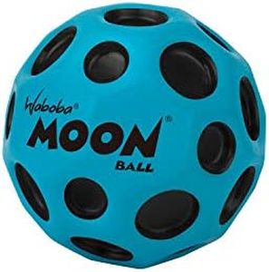 Waboba Moon Ball - Super High Bouncing Ball - Neon Coloured Indoor and Outdoor Ball Ages - Make Pop Sounds - Easy to Grip, Blue - (65 mm