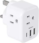 US/CA to UK Ireland Travel Plug Adapter, Addtam Type G Power Outlet Adapter with 3 AC Outlets and 3 USB, Travel Essentials for USA to Dubai Scotland British London England Hong Kong Irish