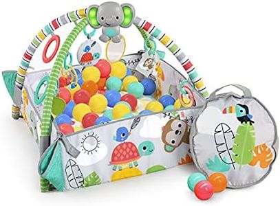 Bright Starts 5-in-1 Your Way Ball Play - Jumbo Play Mat Converts to Ball Pit Baby Gym, Newborn to Toddler - Totally Tropical (Green)