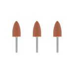 Dremel 26150952JA Aluminium Oxide Grinding Stones Accessory Set, 3 Cone-Shaped Grinding Stones for Grinding and Sharpening Metals, Gray, 9.5 mm