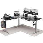 Intellidesk Studio L Shaped Standing Desk Corner Electric Height Adjustable Standing Desk, Sit Stand Computer Workstation with 3-Stage Triple Motor System (White+Black, 70(M) * 30 * 70(R) Inches)