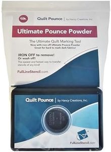 Full Line Stencil - Ultimate Quilt Pounce Pad with Refillable Iron-off Chalk Powder, for Design Transfer and Fabric Marking using Quilting Stencils – 2 oz White Chalk Included (QPU)