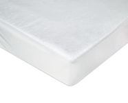 Next To Me Crib 100% Waterproof Mattress Protector | Non-Noisy & Non-Allergenic Fitted Sheet | Soft and Super Absorbent, 145 GSM Terry Towelling Fabric (White, 83-85 x 50-51 cm)