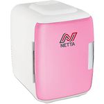 NETTA 5L Mini Fridge - Portable Small Fridge for Drinks, Snacks, Skincare - For Bedroom, Student Dormitory, Office With Cooling And Warming Function - AC/DC Portable – Pink