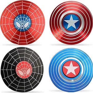 Steemjoey 4 Pack Superhero Handheld Fidget Spinners for Kids Adults, Sensory Fidget Toys Packs, Fidget Hand Spinner Stress Reliever Reducer Anxiety ADD Killing Time for adults and Kids