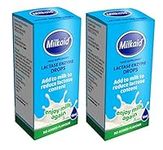 2 Pack - Milkaid Lactase Enzyme Drops for Lactose Intolerance Relief | Fast Acting Dairy Digestive Supplement | Gluten Free & Vegetarian |15ml