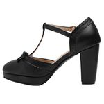 Holibanna 1 Pair Sandals Platform Chunky Shoes Heels Classic Dress Shoes Dress Platform Shoes Outdoor Women Shoes Womens Vintage Heels Woman Gothic Sole: Rubber School Shoes Black