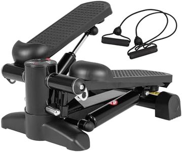 LeikeFitness Mini Stair Stepper for Exercise with Digital Monitor & Resistance Band Home Workout Equipment (ST6620)