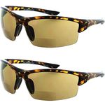 Calabria Sport 202BF Bifocal Reading Safety Glasses +2.00 Tortoise Amber 2 PACK