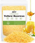 Yellow Beeswax Pellets, Beeswax for Candle Making, Beeswax Pellets Cosmetic Grade Eco Friendly Products, Organic Beeswax for Body, Skin Care DIY, Lip Balm and Soap Making Supplies (200g, Yellow)