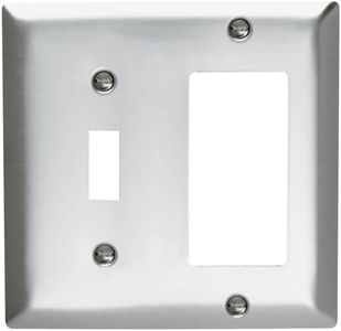 Legrand Pass & Seymour SL126CC5 Stainless Steel Type 430 Wall Plate, 2 Gang, Combination One Toggle and One Decorator Rocker GFCI Cover, Stainless (1 Count)