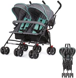 Dream On Me Volgo Twin Umbrella Stroller in Mint and Dark Grey