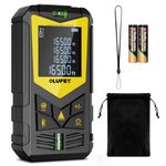 OLUFEY Laser Measure,50M Laser Distance Meter Device Portable Digital Measure Tool IP54 Range Finder with Bubble Levels and LCD Backlit Display