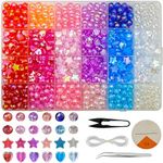 INDIKONB Multicolour Acrylic Rainbow Beads Combo Set | with Storage Organiser Box | Fancy Beads for Kids Jewellery and Phone Charms