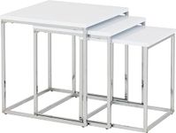 Seconique Charisma Nest Of Tables in White Gloss/Chrome