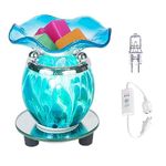 HUNANBANG 3 in 1 Electric Oil Warmer Scented Wax Warmer with with Auto Off Timer Candle Wax Melt Warmer Wax Melter Fragrance Wax Burner(Blue-Timer)