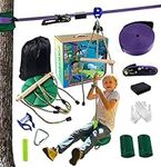 FAETKLC Zip Lines for Kids and Adult 65FT Pulley Zip Line Kit Zipline for Backyard Kids and Adults Ninja Obstacle Course for Kids Outside Outdoor Toys for Kids and Adults