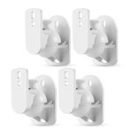 TNP Universal Satellite Speaker Wall Mount Bracket Ceiling Mount Clamp with Adjustable Swivel and Tilt Angle Rotation for Home Theater Surround Sound System Satellite Speakers - 4 Pack, White