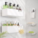 Luxear 5 Pack Shower Caddy Suction 