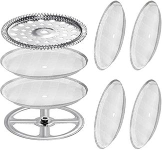 8 Pieces French Press Filter Replacement Parts Includes 6 Pieces Mesh French Press Screen Stainless Steel Containing Spiral Disk and Cross Disk Cross Plate for 3.75 Inch Wide French Press