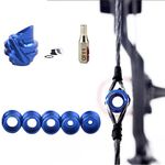 Archery 37/45 Degree Hooded Peep Clarifier Lens and Aperture Kit Aluminum Alloy Peep Sight Inner Core 6X 8X for Compound Bow (blue, 37 degree 6X)