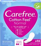 Carefree Cotton Feel Normal Panty Liners, 56 Count (Pack of 1)